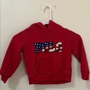 Polo by Ralph Lauren Kids Hoodie in Red with Flag Detail